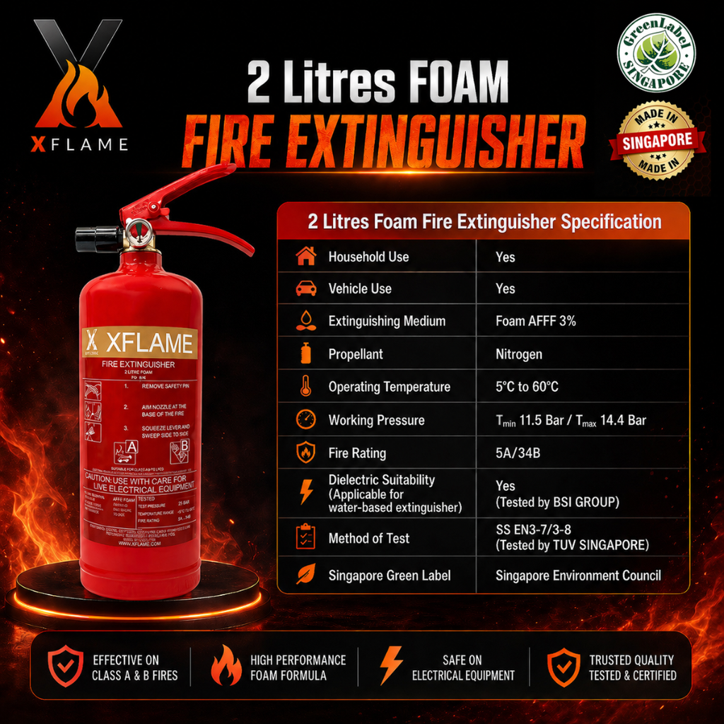 XFLAME 2L Foam Fire Extinguisher