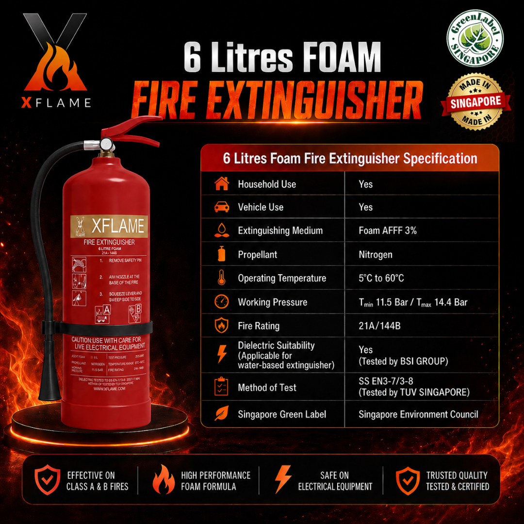 XFLAME 6L Foam Fire Extinguisher
