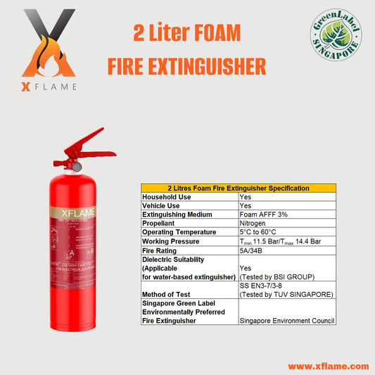 XFLAME 2L Foam Fire Extinguisher