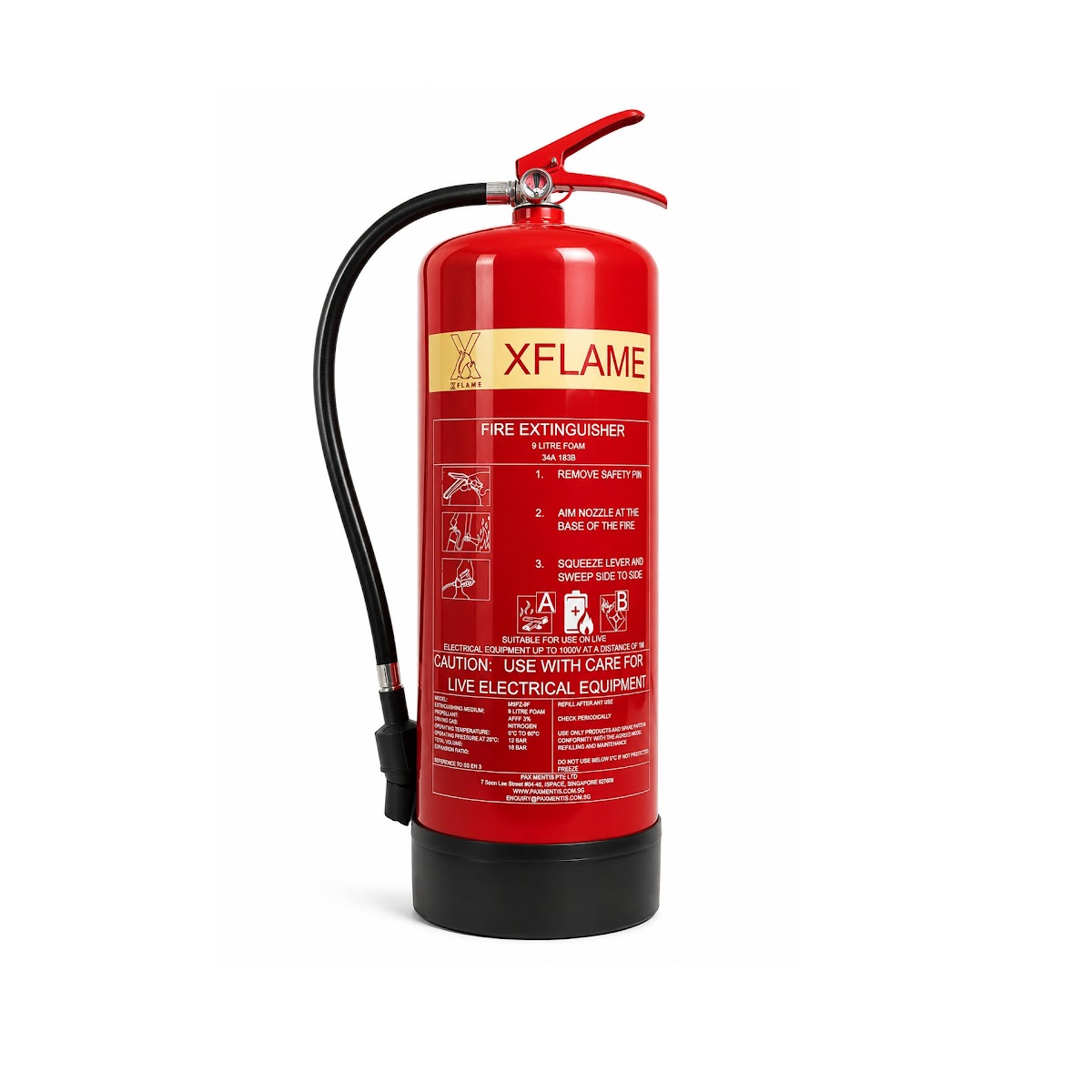 XFLAME 9L Lithium Battery Foam Fire Extinguisher