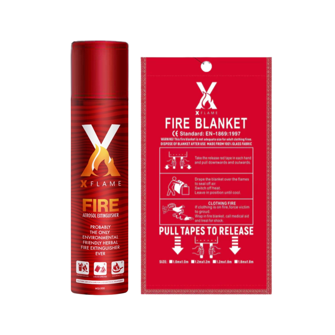 XFLAME MSJ-500 Fire Extinguisher with Fire Blanket
