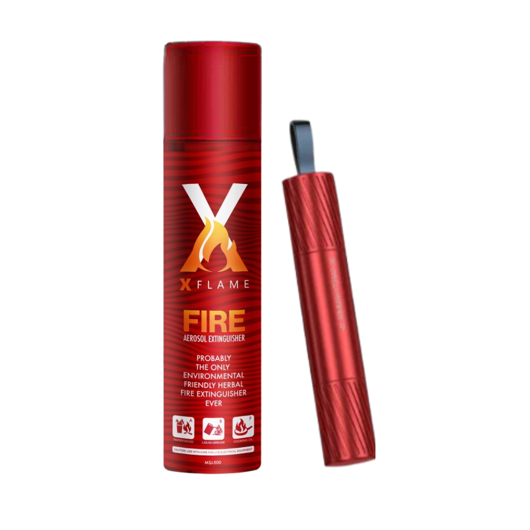 XFLAME MSJ-500 Fire Extinguisher with Emergency Car Safety Hammer