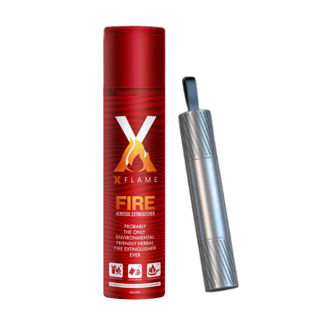 XFLAME MSJ-500 Fire Extinguisher with Emergency Car Safety Hammer
